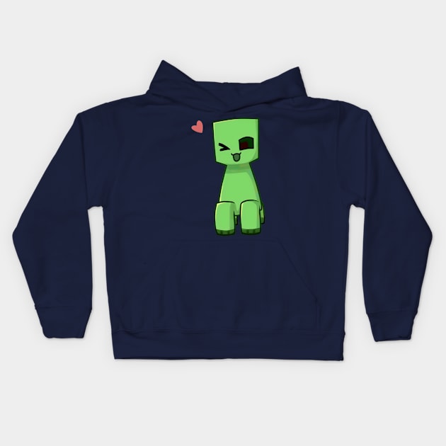 Cute Creeper Kids Hoodie by puffstuff